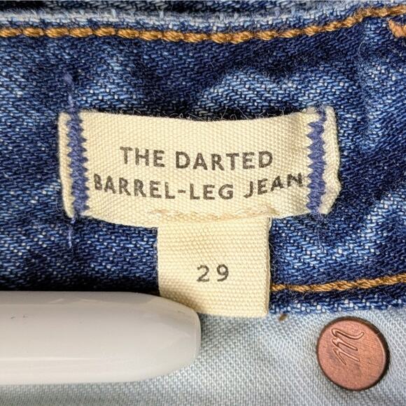 Madewell The Darted Barrel-Leg Jeans 29 High-Rise Medium Wash Denim - Picture 2 of 12